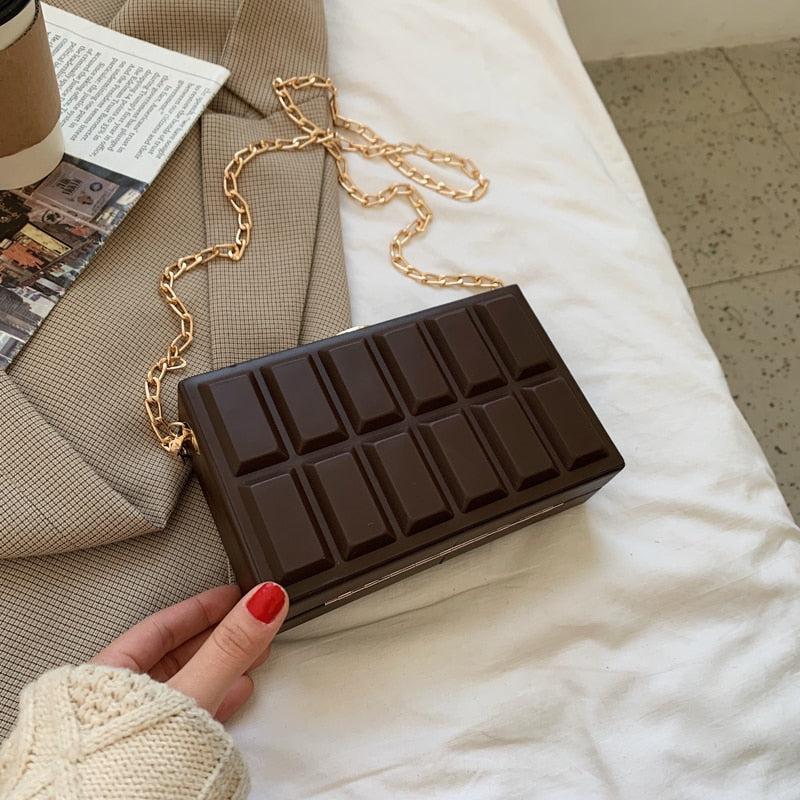 Indulge in Style: Chocolate Bar Shaped Crossbody Bag | Elegant Designer Shoulder Handbag for Women